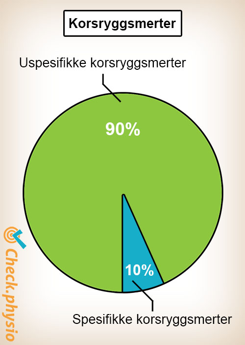 rygg korsryggsmerter uspesifikk spesifikk sirkeldiagram